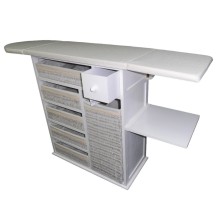 Mueble de Plancha Estoril Blanco 5 Bandejas y Cesto Grande - Organiza tu Ropa