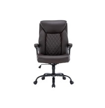 Silla de Oficina Tipo Director en Piel Sintética Marrón - 118/110x72x64 cm, Elegancia y Confort.